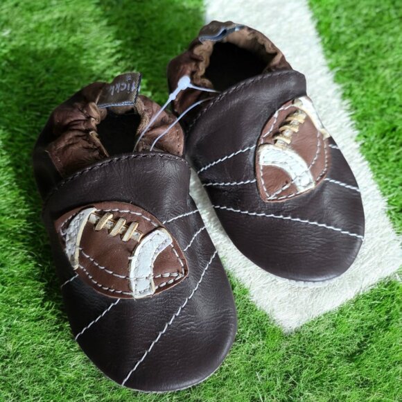 NWOT TOMMY TICKLE ( 3-6 MO. ) Leather Slip In Mocossins - Picture 1 of 7